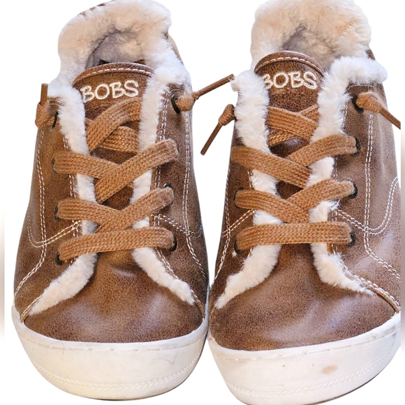 BOBS from Skechers Shoes - BOBS by Skechers Brown Faux Fur Lined Sneakers Women 9